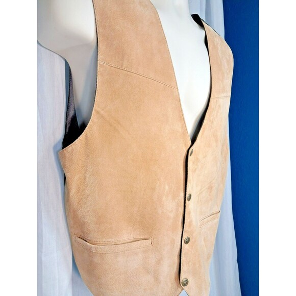 Scully Suede Leather Vest Mens Medium Snap Button Western Cowboy Rodeo - Picture 2 of 13